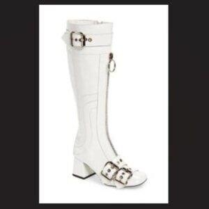 Jeffrey Campbell 2012 - "Peggy" Boot in White Crinkle Patent Leather -New in Box